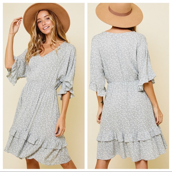 #28 Fabulous Lindsey Quater Sleeve Floral dress - Picture 4 of 5